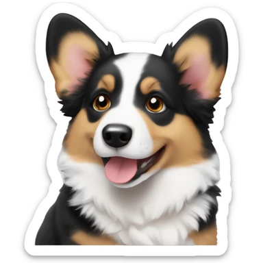 corgi puppy mixed with Australian Shepherd ￼ sticker