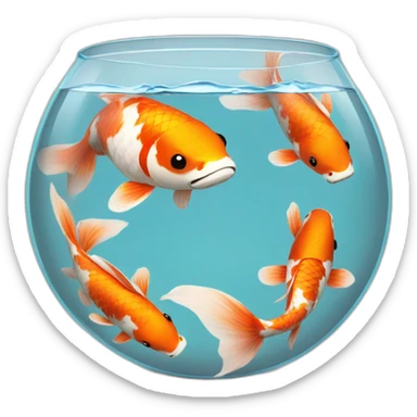 koi in a fish bowl sticker