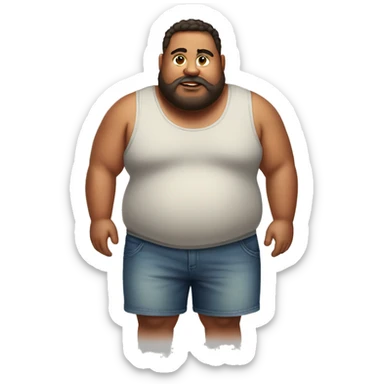 Fat guy with tanktop and shorts sticker