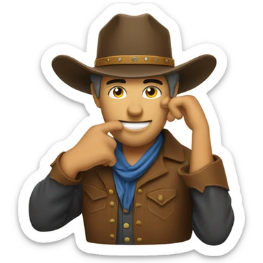 Cowboy tipping hat sticker