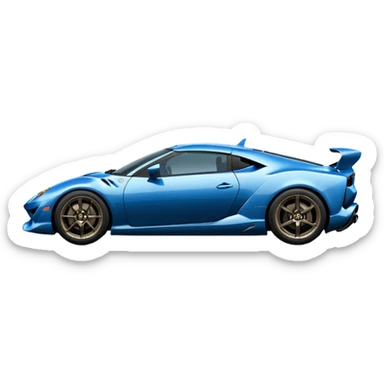 Side view of dark pearl blue 2025 Toyota 86 styled like a Lamborghini Miura  sticker