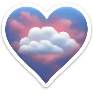 Heart with clouds sticker
