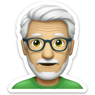 Italian old man bluish green eyes wearing glasses sticker