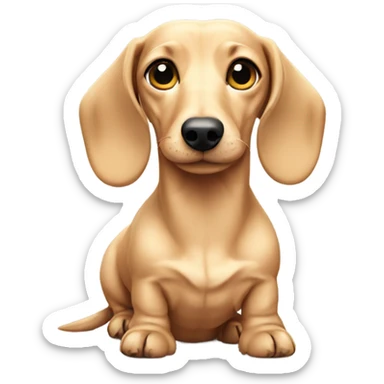 cream-colored dachshund sticker