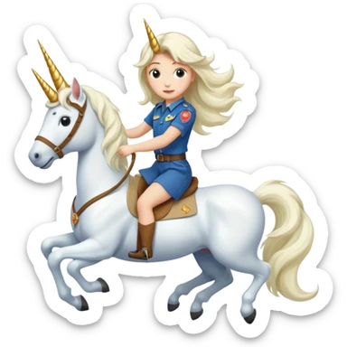 unicorn scout girl sticker