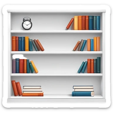 Beautiful white bookshelf aesthetic  sticker