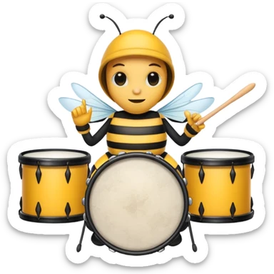 drum player bee sticker