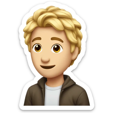 Tucks hair behind ear cutely  sticker