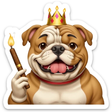 A Bulldog celebrating his birthday with 1 cigar in his mouth sticker