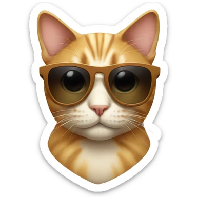 Cat with sunglasses sticker