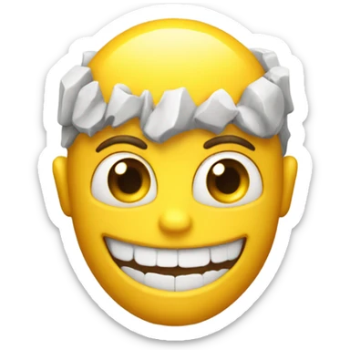 Yellow head emoji with buck teeth sticker
