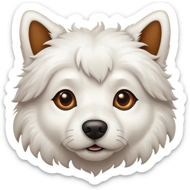 Perra blanca con una mancha  café en el ojo izquierdo  sticker