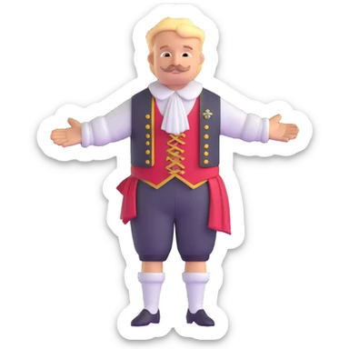 German in traditional Bavarian clothing shrugging sticker