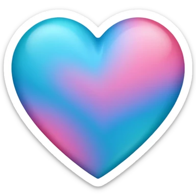 A big love heart in blue, pink and teal. sticker