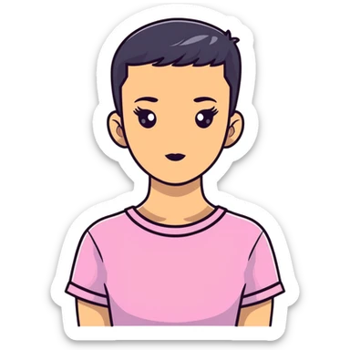 girl with flat top haircut sticker