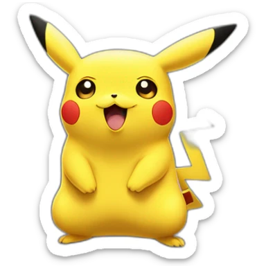 Pikachu con cara de sorprendido  sticker