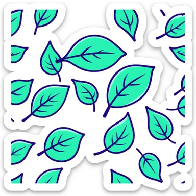 lush green summer leaves floating and spinning in a pleasant summer breeze sticker