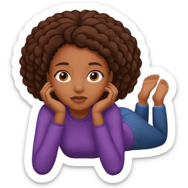 Black girl Laying down on the floor sticker