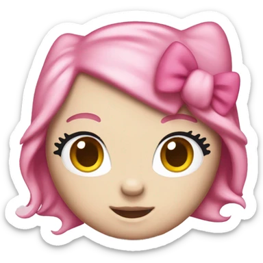 hello kitty with pink hair sticker