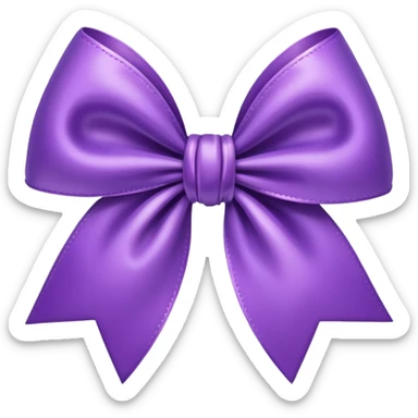 purple bow w hearts sticker