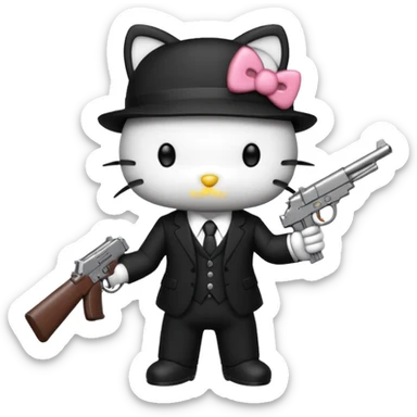 Gangster hello kitty sticker