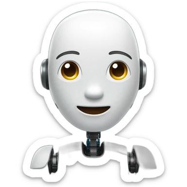 Artificial intelligent voice assistant with robotic and friendly face sticker