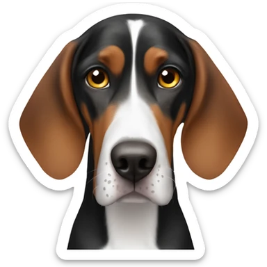 English coonhound. Heterochromia. sticker