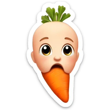 sad baby carrot and cries sticker