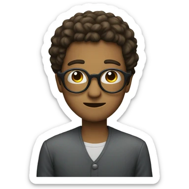 Round glasses, no person on pic sticker