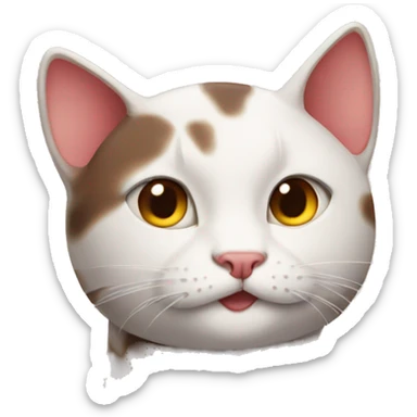 A cat with beef sticker