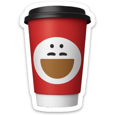 “Tim Hortons coffee cup with the iconic red color, bold white logo, and a black plastic lid. The cup has a warm, inviting feel, with a cozy, Canadian coffee shop vibe.” sticker