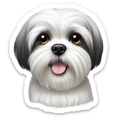 maltese shihtzu black and white sticker