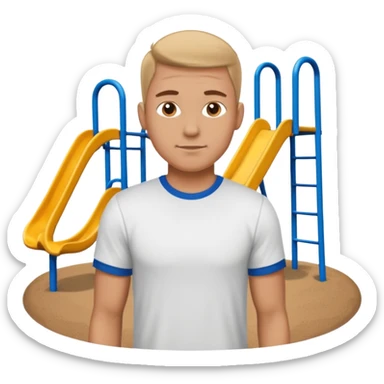 white sportsman in the playground, dressed in t-shirt sticker