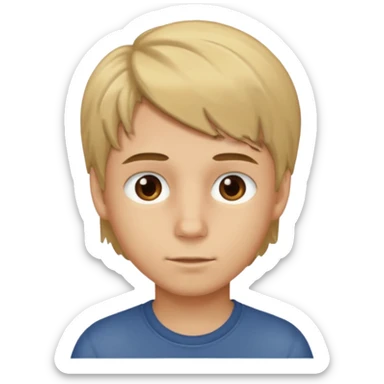dirty blond haired boy witth brown eyes sticker
