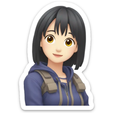 moe anime girl sticker
