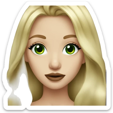 Blonde Long hair girl green eyes big lips beautiful  sticker