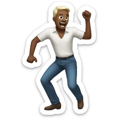 man dancing but the dance moves are like he’s punching downward sticker