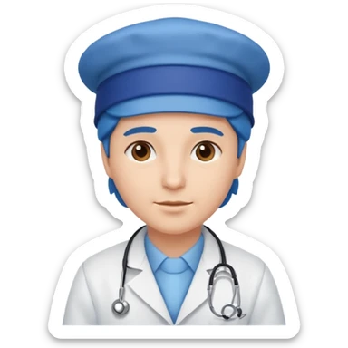 blue hat doctor sticker