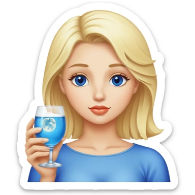 Blonde drinking blue moon sticker