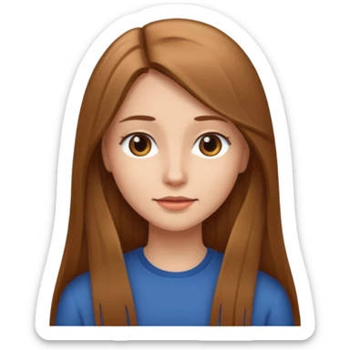 I capelli devono essere lunghi lisci castano chiaro  sticker