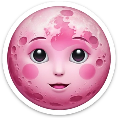 Pink moon sticker