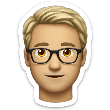 german guy unshaved short hair wearing glasses sticker