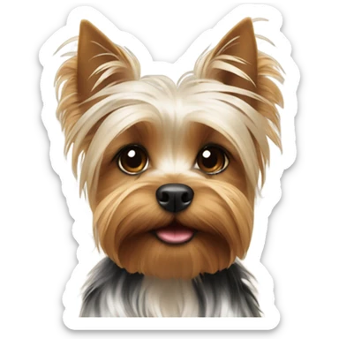 Yorkshire terrier with a white plaid sticker