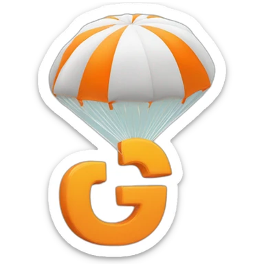parachute and  orange letter Q sticker
