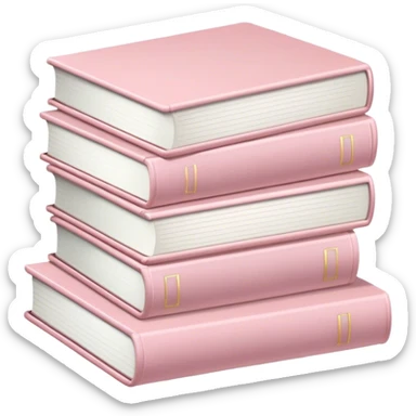 Stack of pale pink books sticker