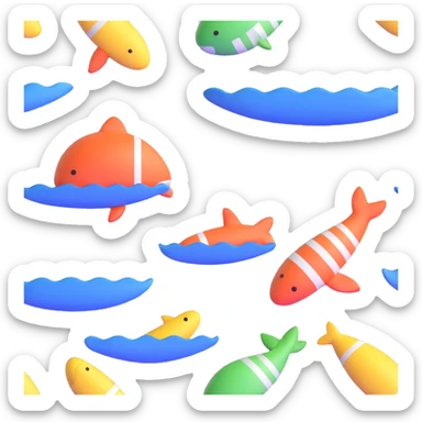 swimming outdoors sticker