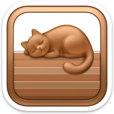 iPad icon bronze metallic with cute kitty sleeping above regular stripes sticker