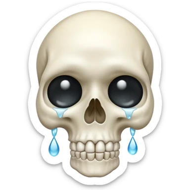 Skull crying loudly and alot sticker
