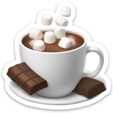 hot chocolate with marshmallows  sticker