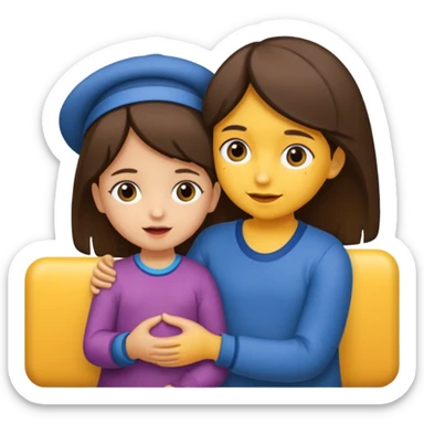 Una niña besando un niño en la boca sticker